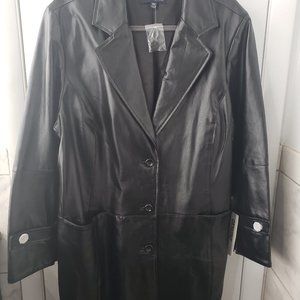 Plus Size Genuine Leather Coat
